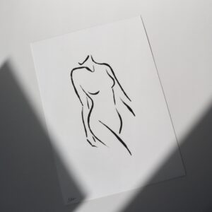 Line-art print Female body